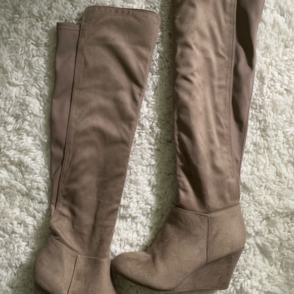 Chinese Laundry Shoes - Wedged Knee-High Boots